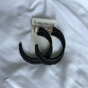 Francesca’s Black and Gold Woven Earrings NWT